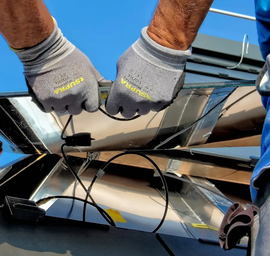 Close-up of premium solar panels on residential property
